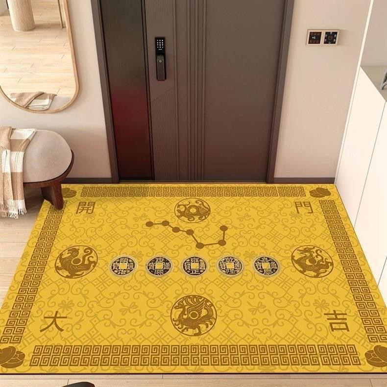 2026红色黄色软硅藻泥入户门垫七星地垫垫玄关防滑地毯可裁剪