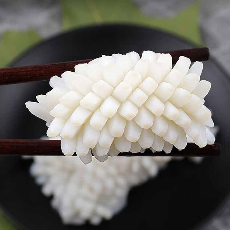 鲜嫩可口现切鱿鱼花鱿鱼卷速冻锁鲜可用于火锅烧烤的海鲜