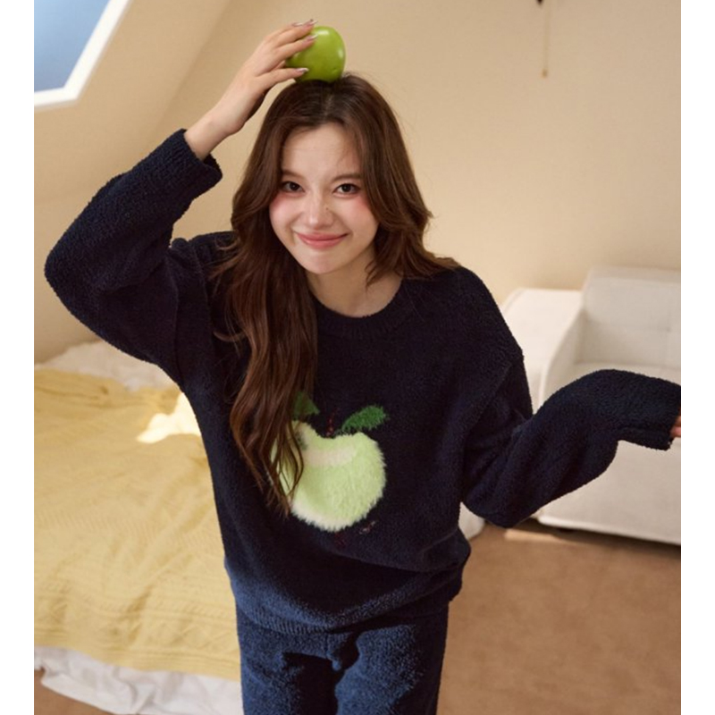 莫里伊【青苹果套装】小众时尚设计可外穿保暖睡衣家居服