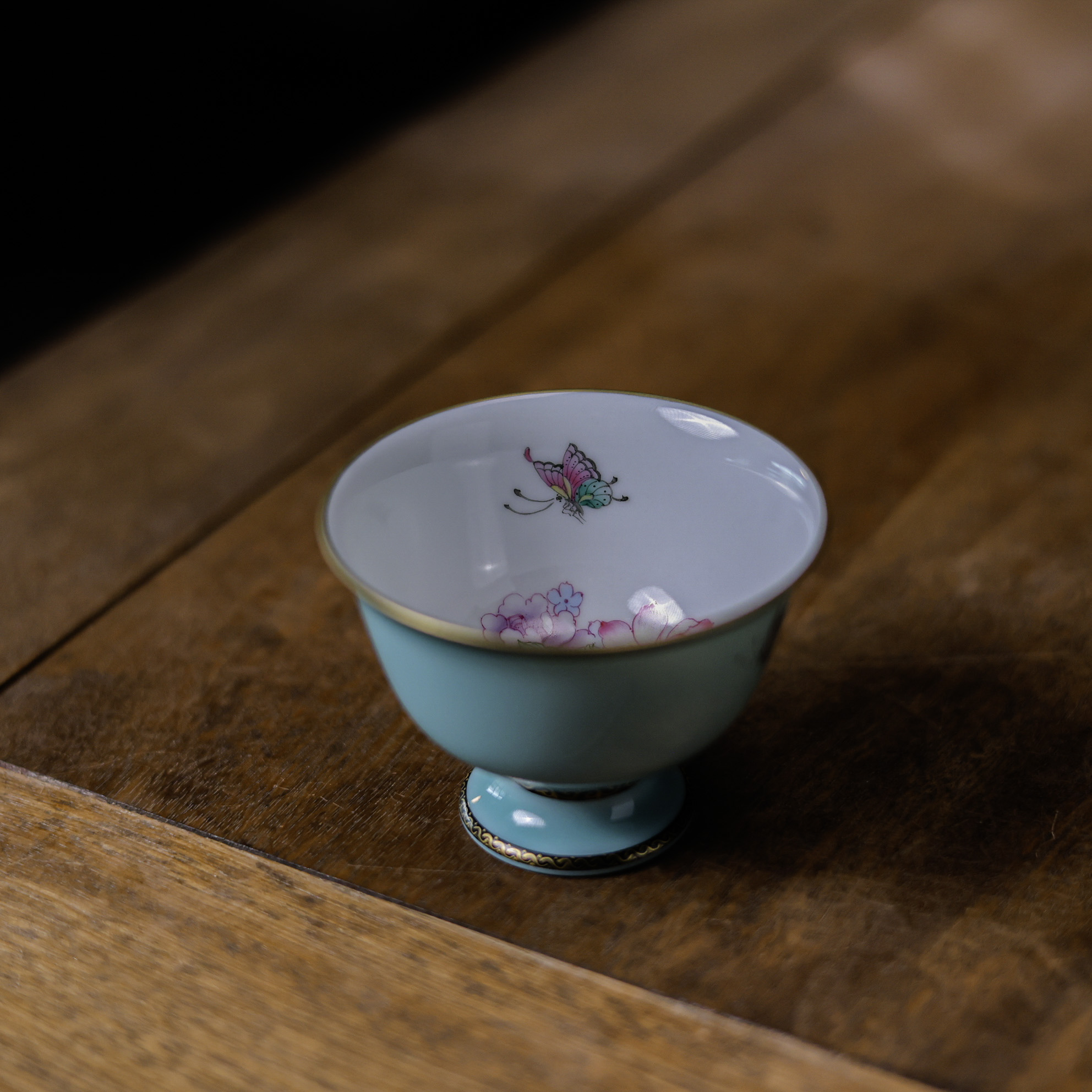 【悦生活】天水碧-华隐堂&梵田里-牡丹高足杯（华隐S0999）