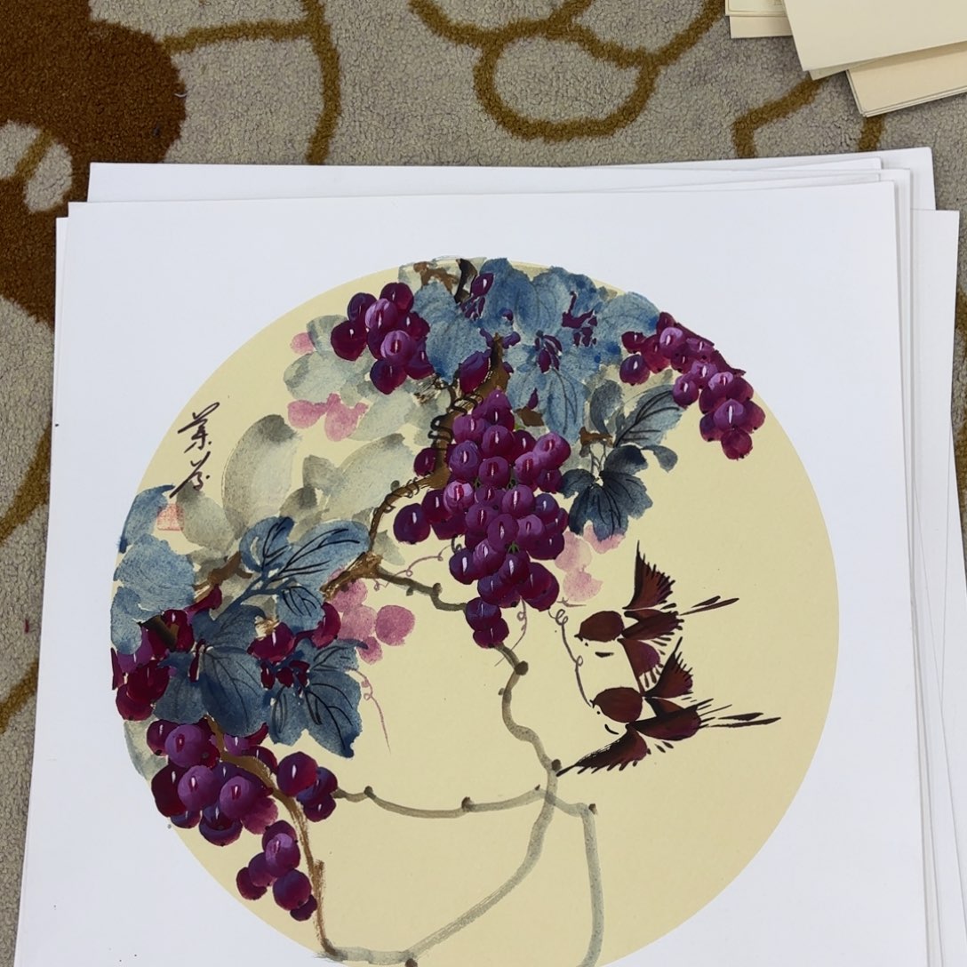 国画吴兰芬斗方李欣主播