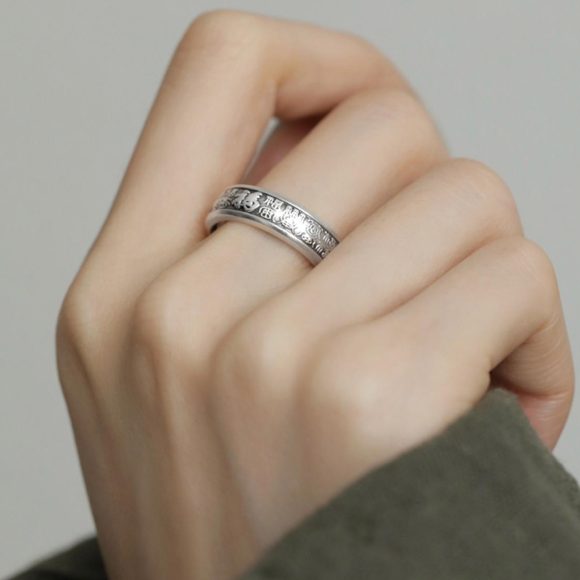 百福字戒指男女个性开口可调节百福小众设计指环