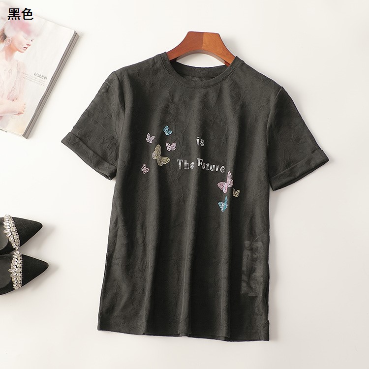 245481夏中长款短袖圆领T恤超值品质女装