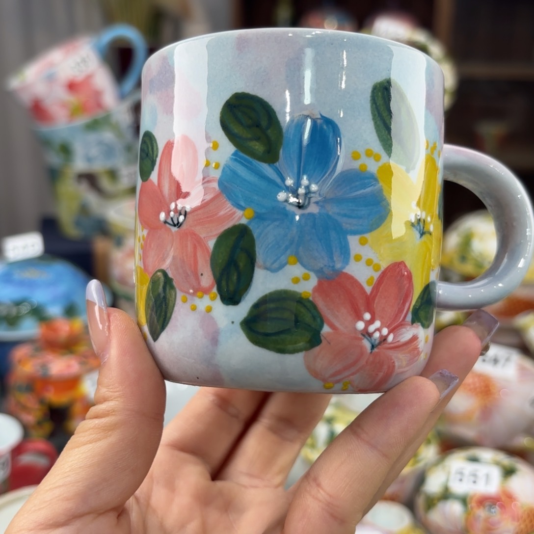 瓷片景德镇手绘高温釉下彩陶瓷茶具