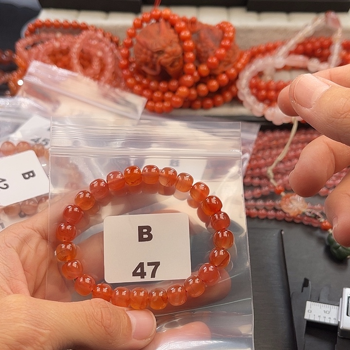 南红玛瑙未镶嵌多样性发货默认微瑕称重9mm