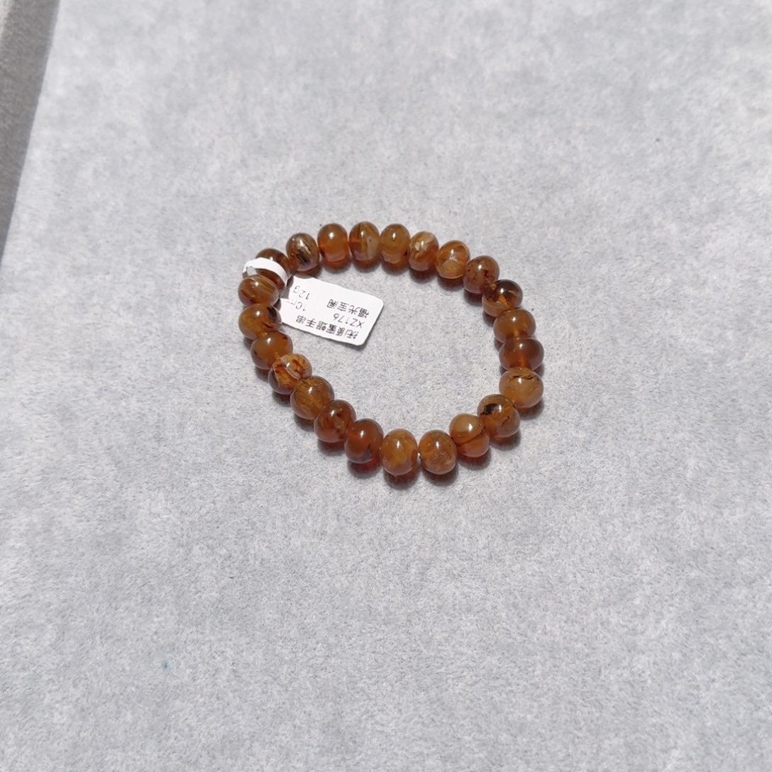 琥珀未镶嵌手链抚顺琥珀 高净蜜蜡 10m