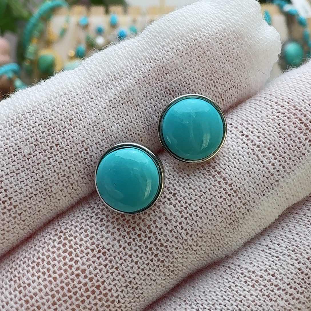 绿松石珠宝奇石银S925镶嵌