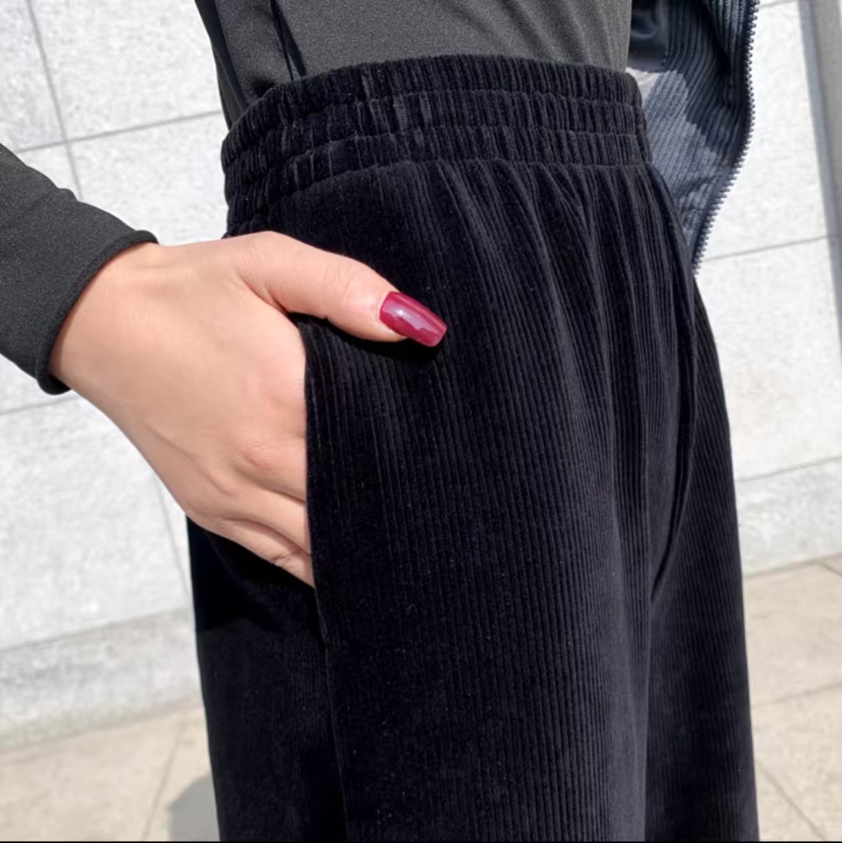灯芯绒裤子阔腿裤女秋冬季加厚加绒直筒裤条绒库2024款