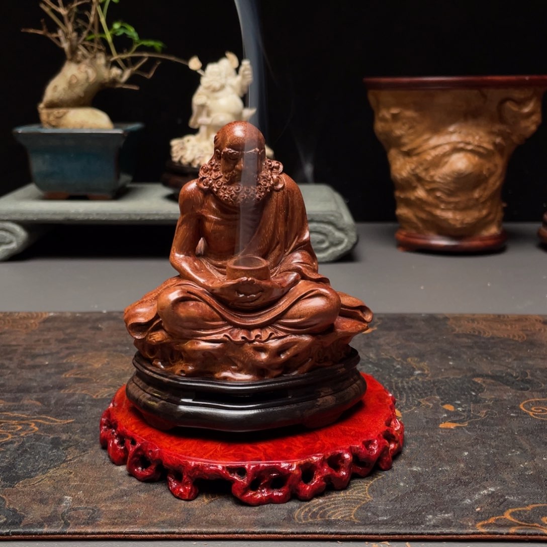 乐***杨香榧木达摩荔枝木香炉 ➕底座