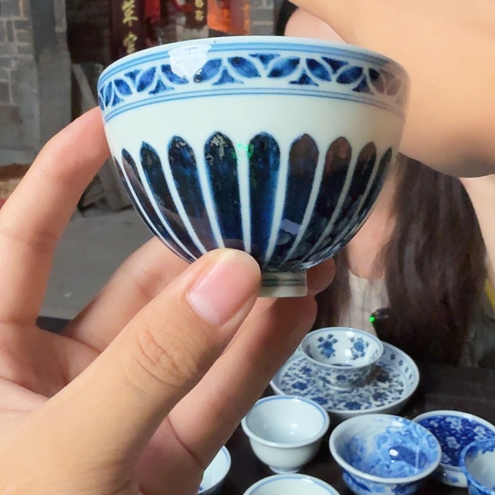 杯子宝相菊瓣鸡心杯80cc