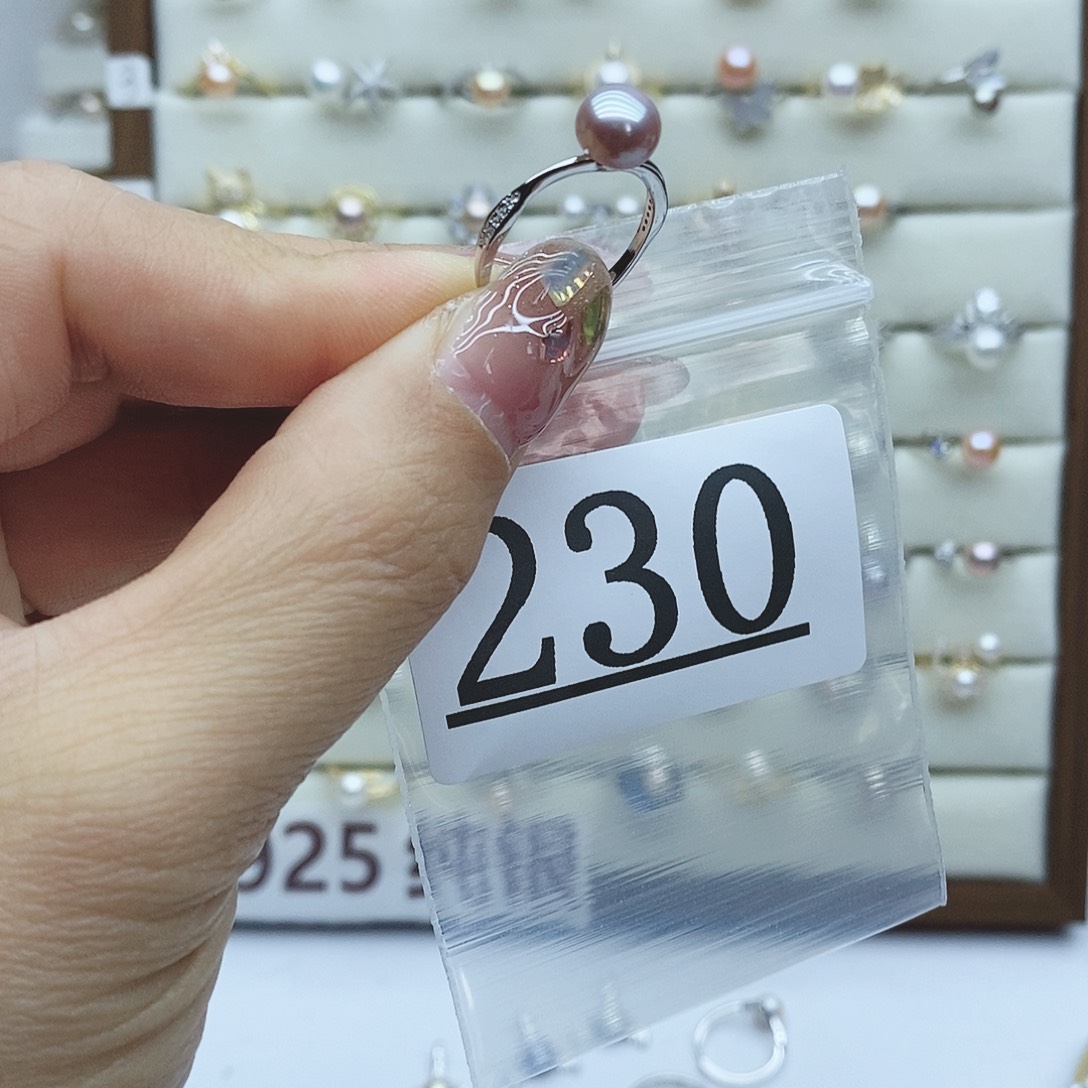 淡水珍珠戒指银S925镶嵌230