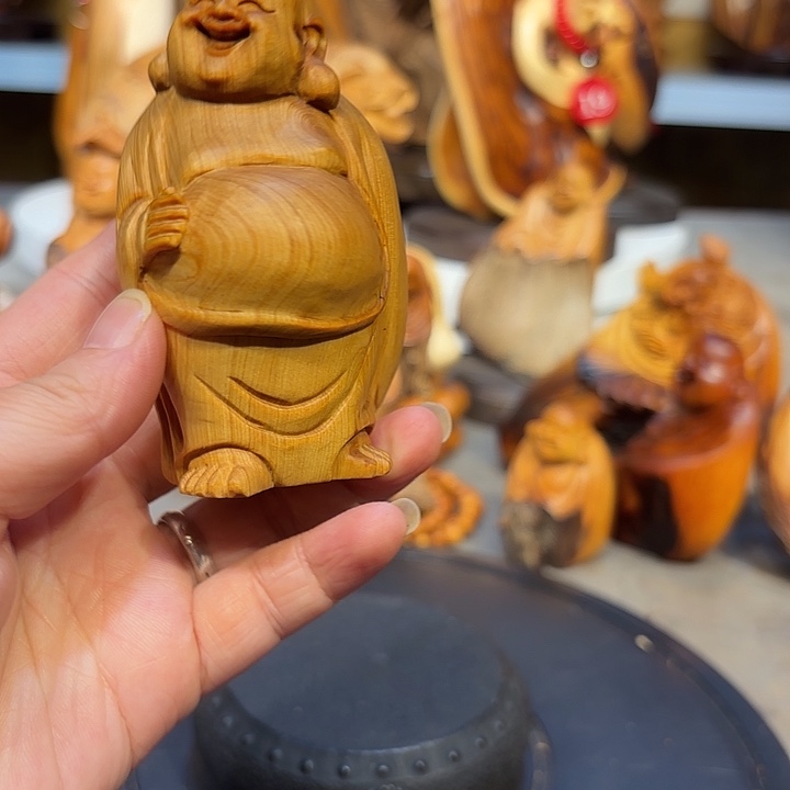 柏木太行崖柏弥勒佛