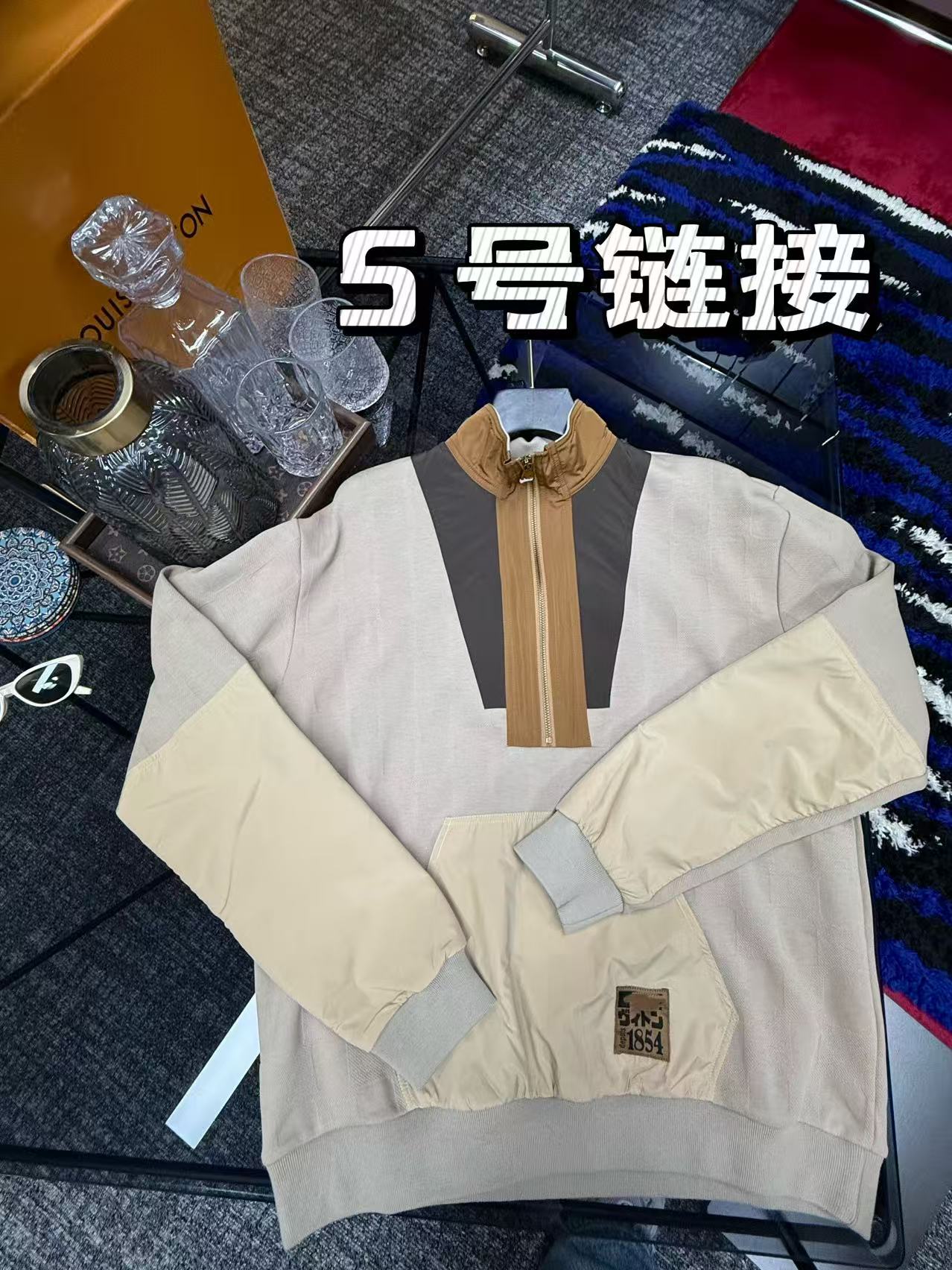 老钱风工装半拉链卫衣