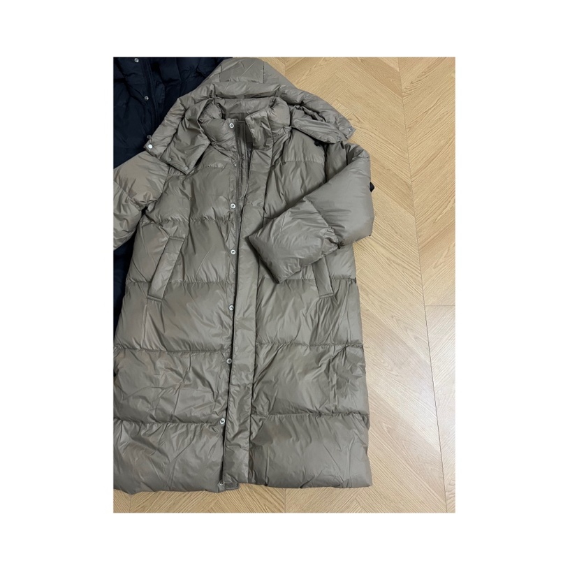 宽松长款连帽羽绒服保暖时尚-23926