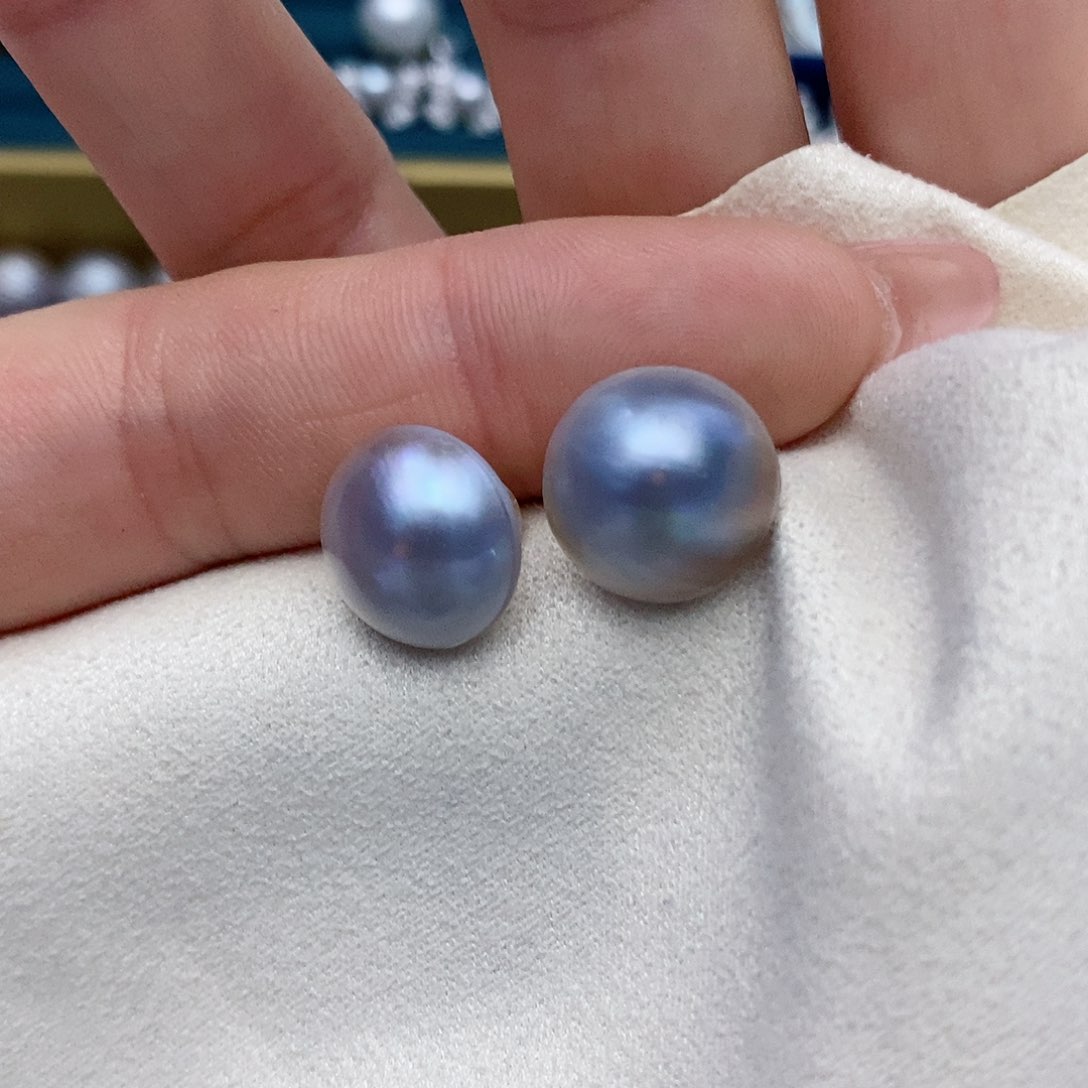 【闪购商品】拼合珍珠（马贝珠）耳饰18K金镶嵌21