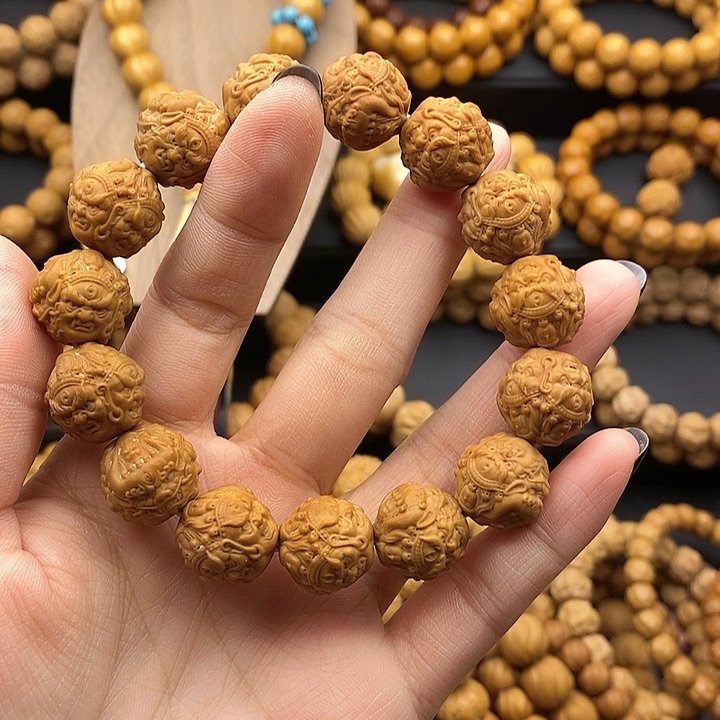 手串猴头核桃微瑕款九面黑天