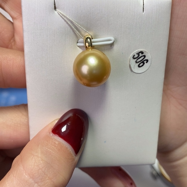 海水珍珠吊坠(不含链)18K金镶嵌