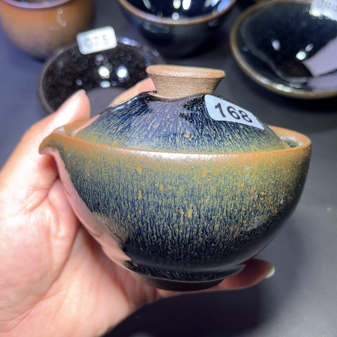 茶盏青蓝毫鹰嘴盖碗168