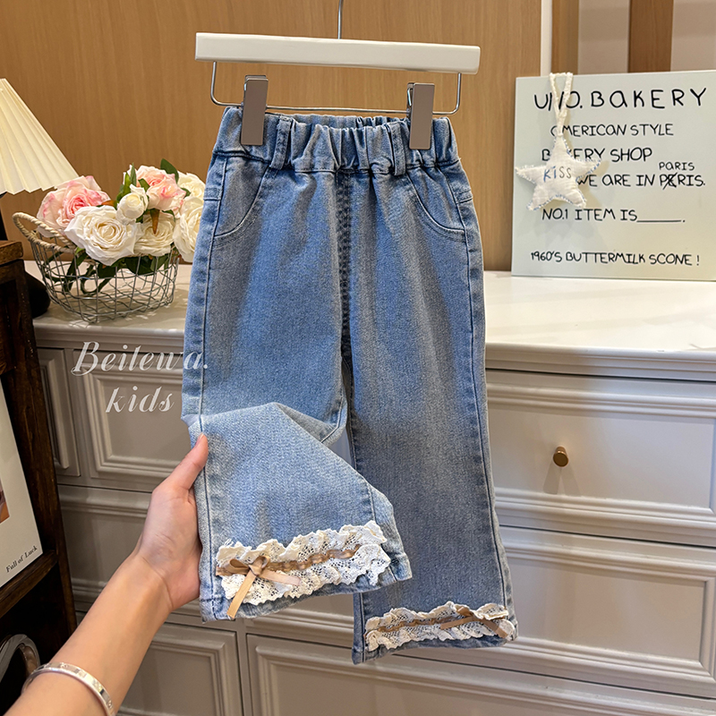女童春秋洋气宝宝女宝裤子春秋外穿女童牛仔裤女童裤子秋季长裤