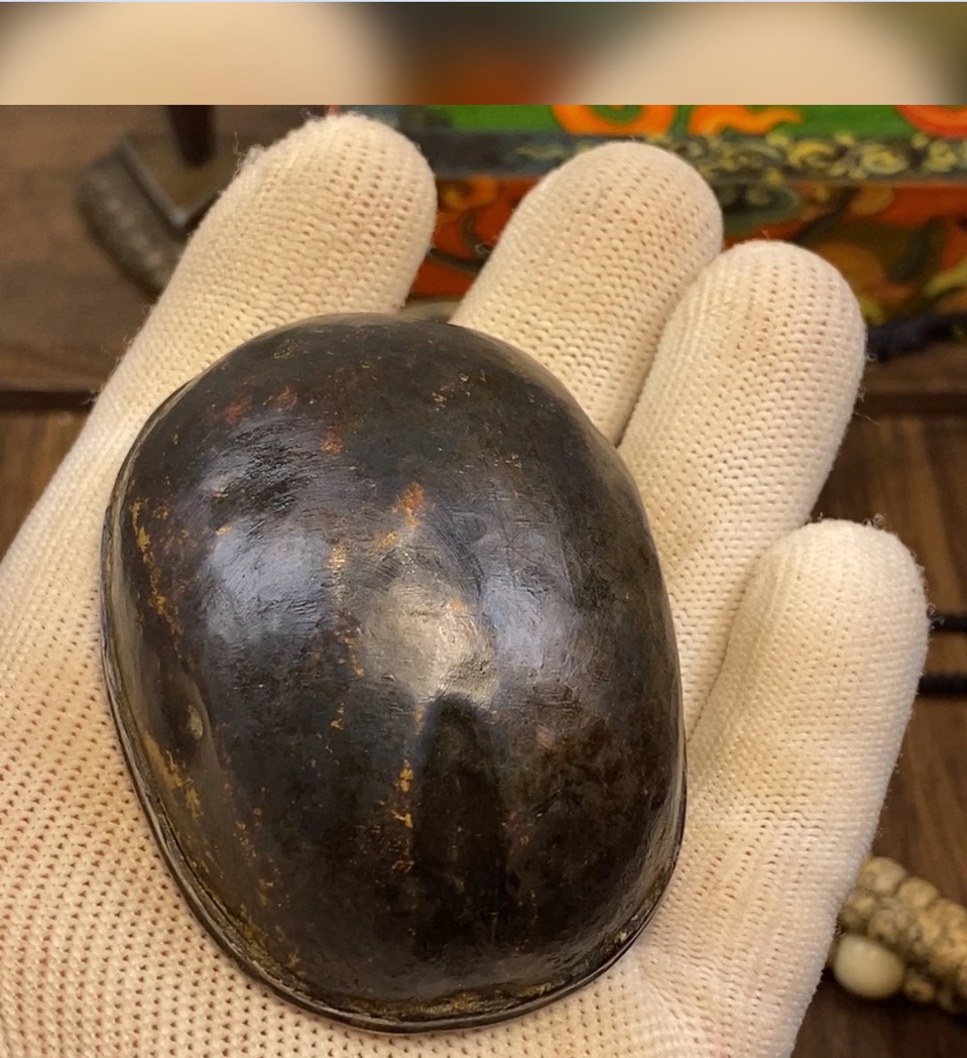 藏传托甲铜质托巴碗