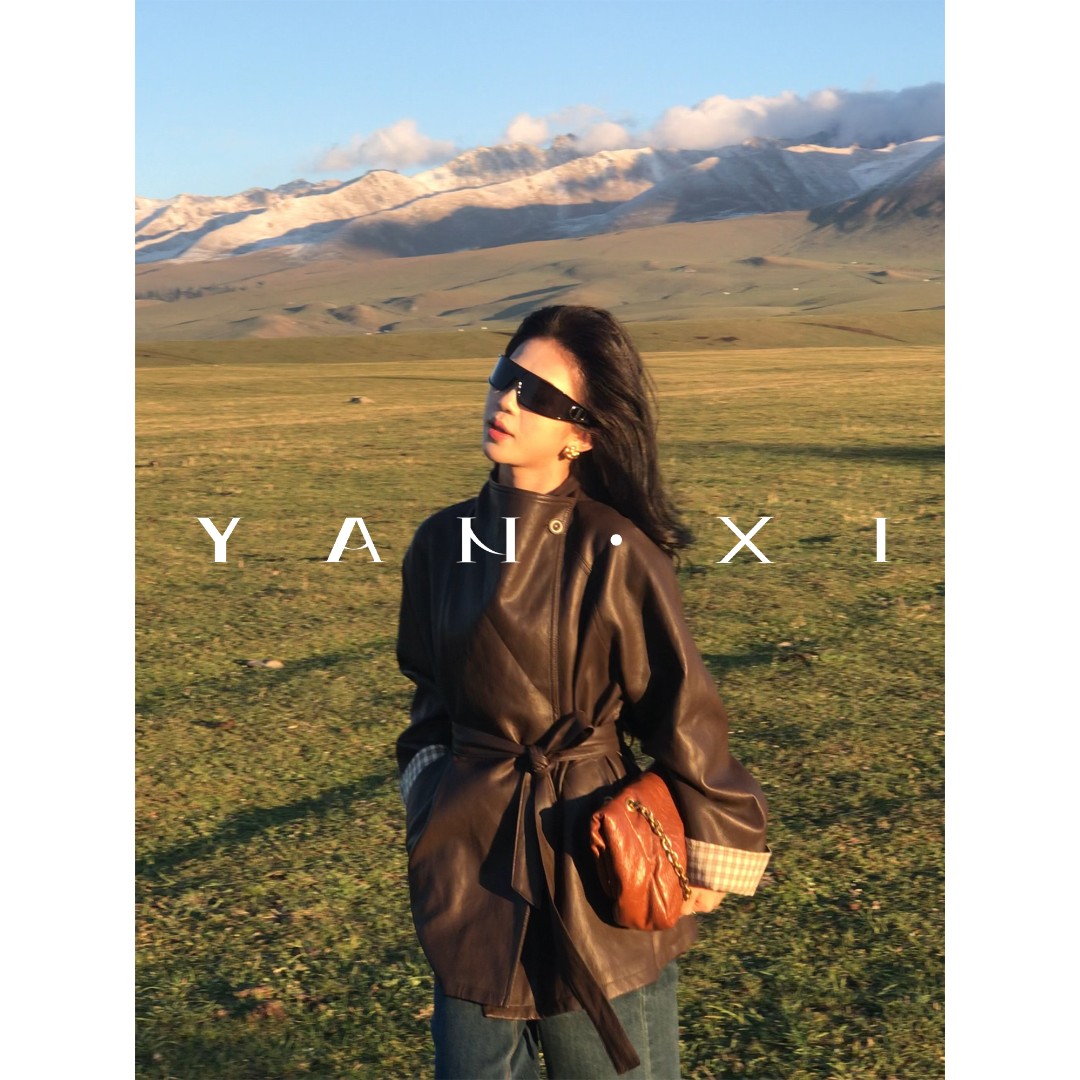 言希】皮衣秋季复古皮衣秋冬修身型常规款长袖YXQ5PY2521A