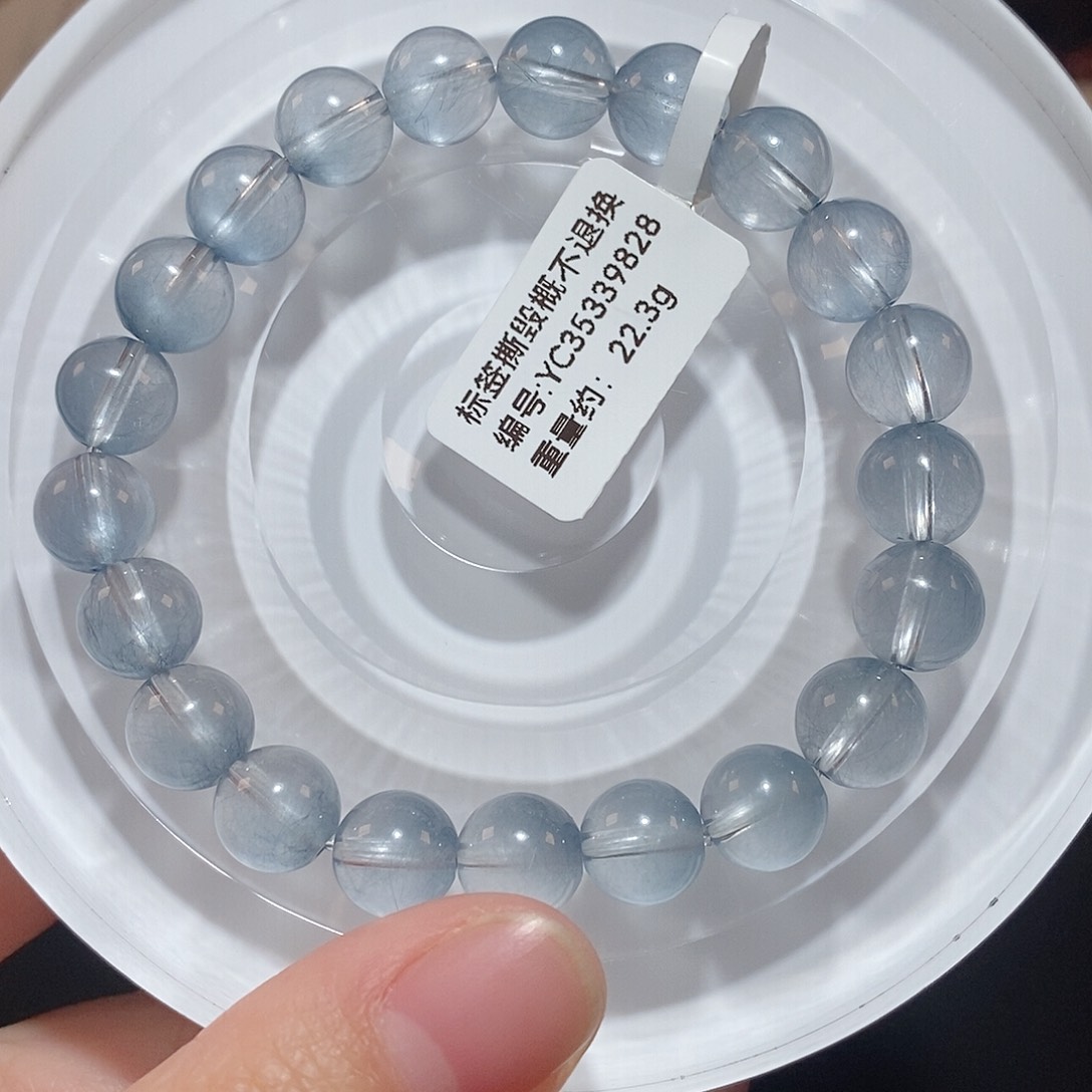 水晶手链未镶嵌F蓝兔毛9.2