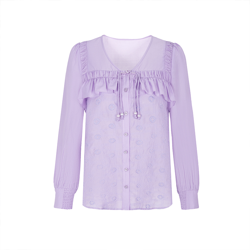 【籽言专属】商场同款新品国风绣花莱赛尔衬衫N047A33215