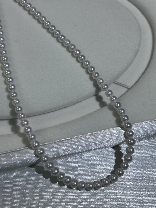 4-4.5mm淡水白细胞片珍珠，极光近圆烦近正圆极微瑕