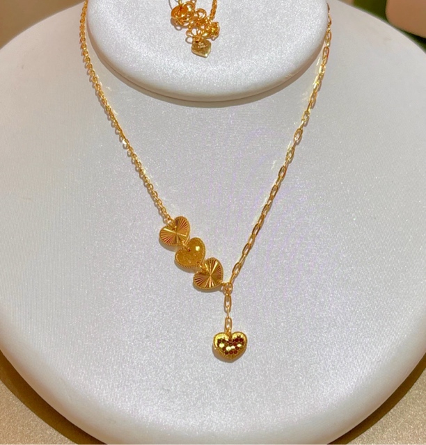 1N足金爱心滴流套链5.9g