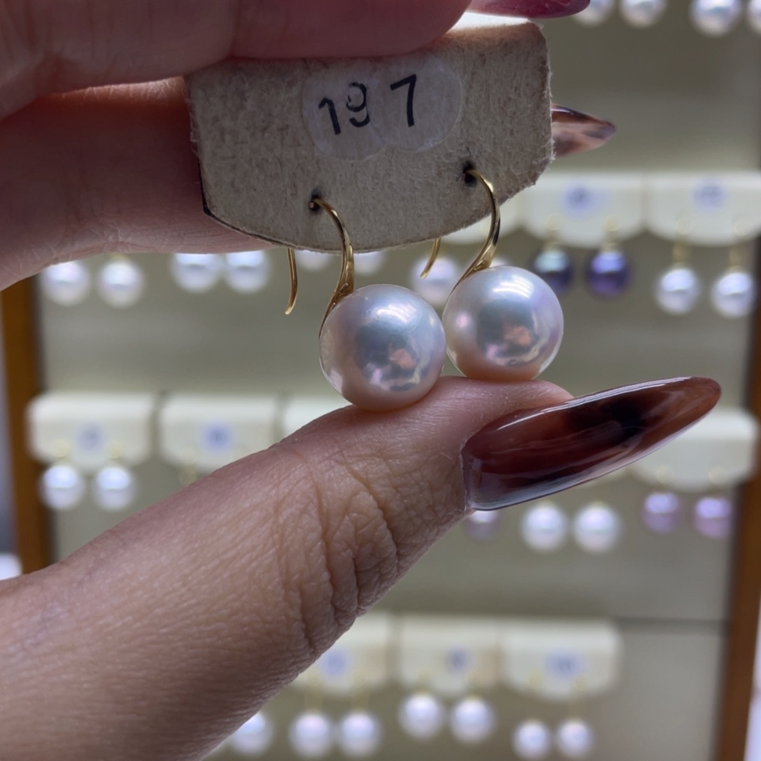 淡水珍珠耳饰18K金镶嵌