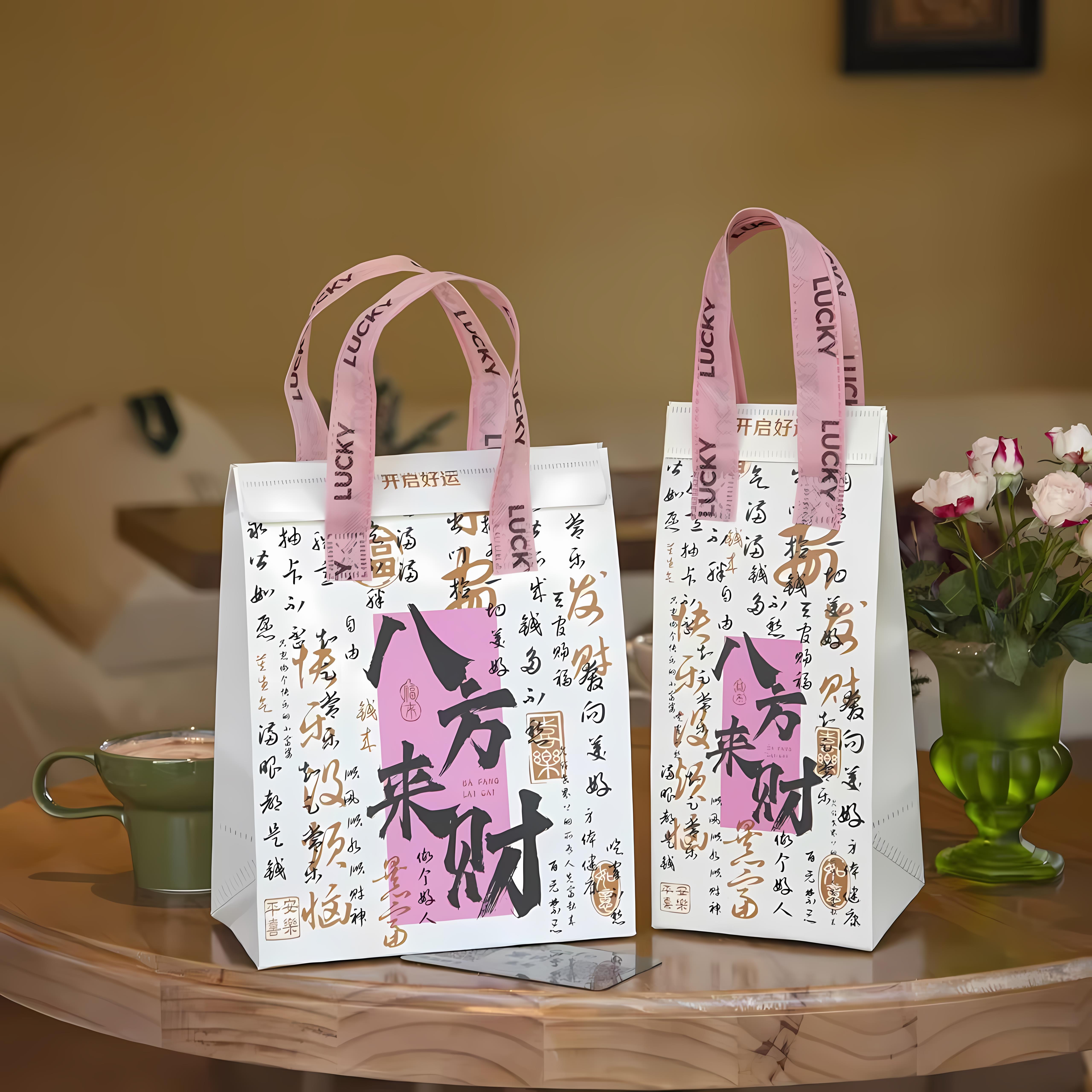 牛皮纸袋定制手提袋子印刷logo礼品袋烘焙外卖奶茶打包装袋子