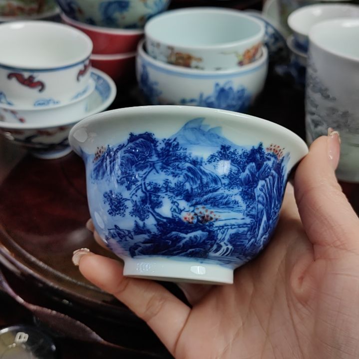 手工绘画柴窑釉里红