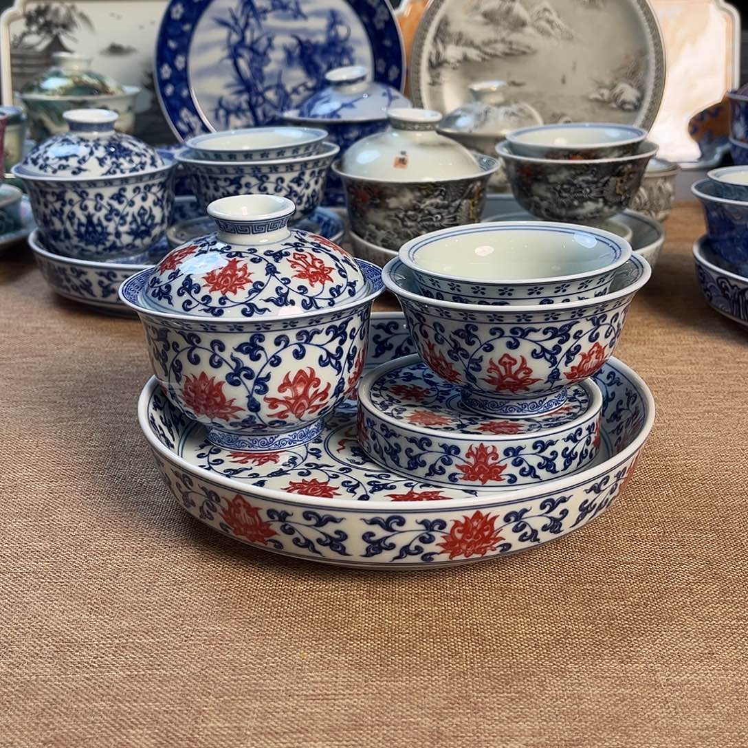 高温釉下彩茶具哈哈哈哎