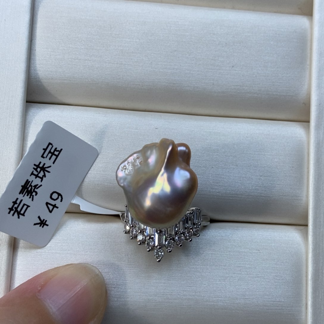 淡水珍珠戒指合金特价095