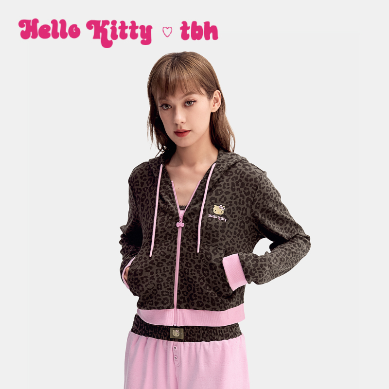 tbh野兽派家居三丽鸥Hello Kitty针织棉连帽外套家居服睡衣女款