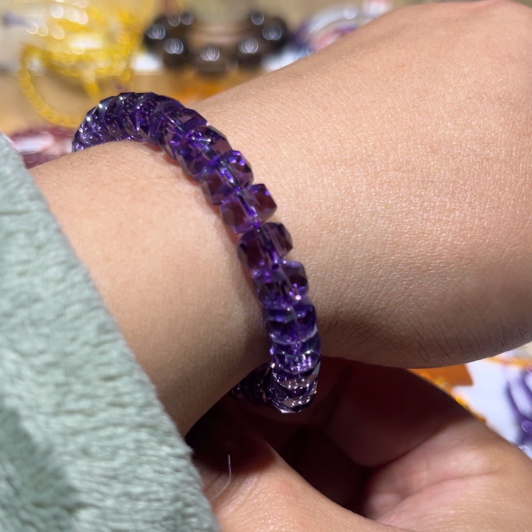 非金属8m巴西紫切面手串