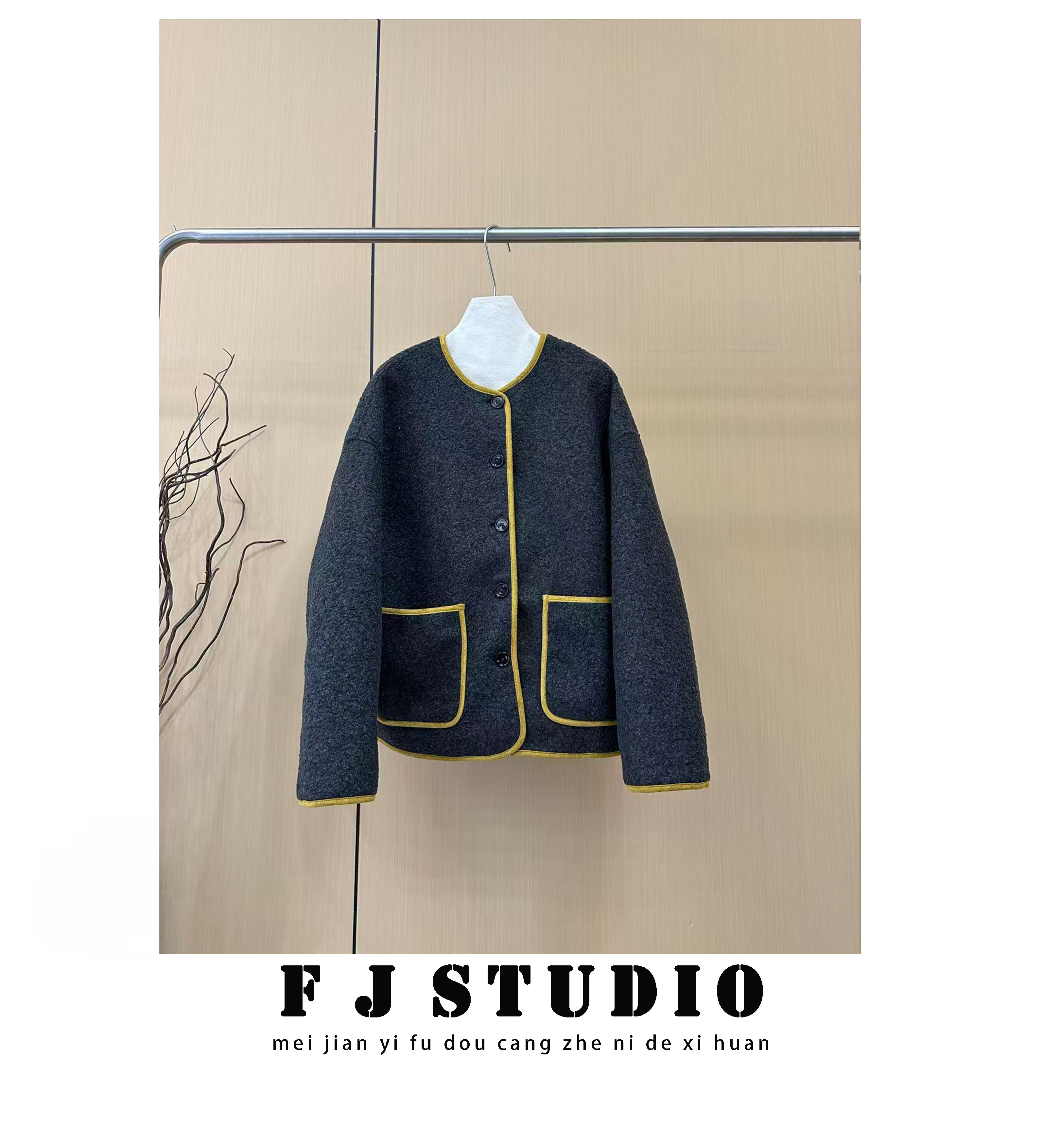 凤姐定制 {灰姑娘} F0102025119 冬季新款明线撞色休闲棉服外套女