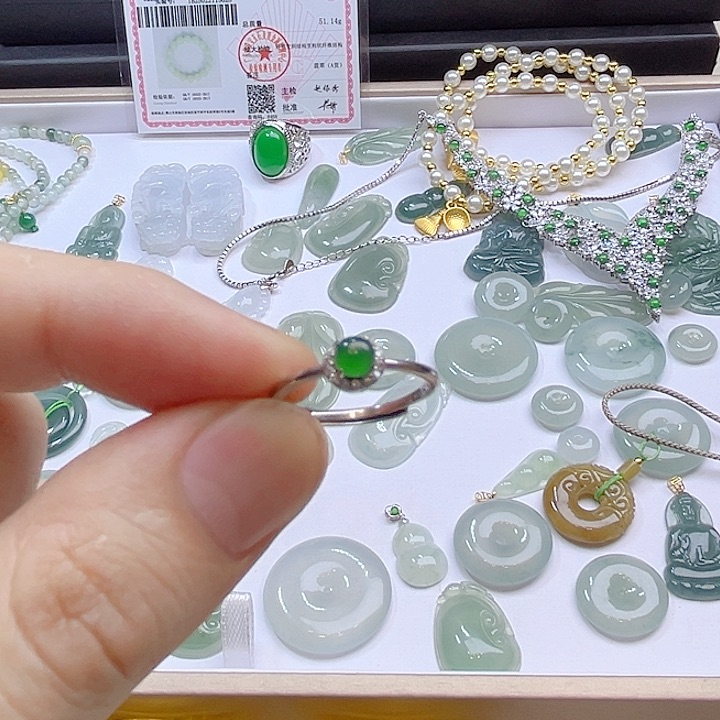 翡翠银S925镶嵌颈饰翡翠