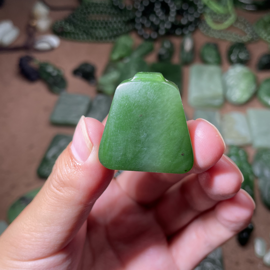 碧玉T形平安牌光牌挂件