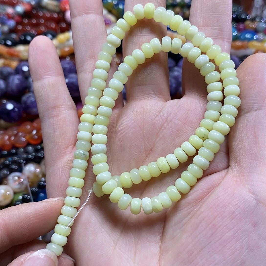 玛瑙/玉髓未镶嵌珠宝半成品岫玉算盘一条卡6mm