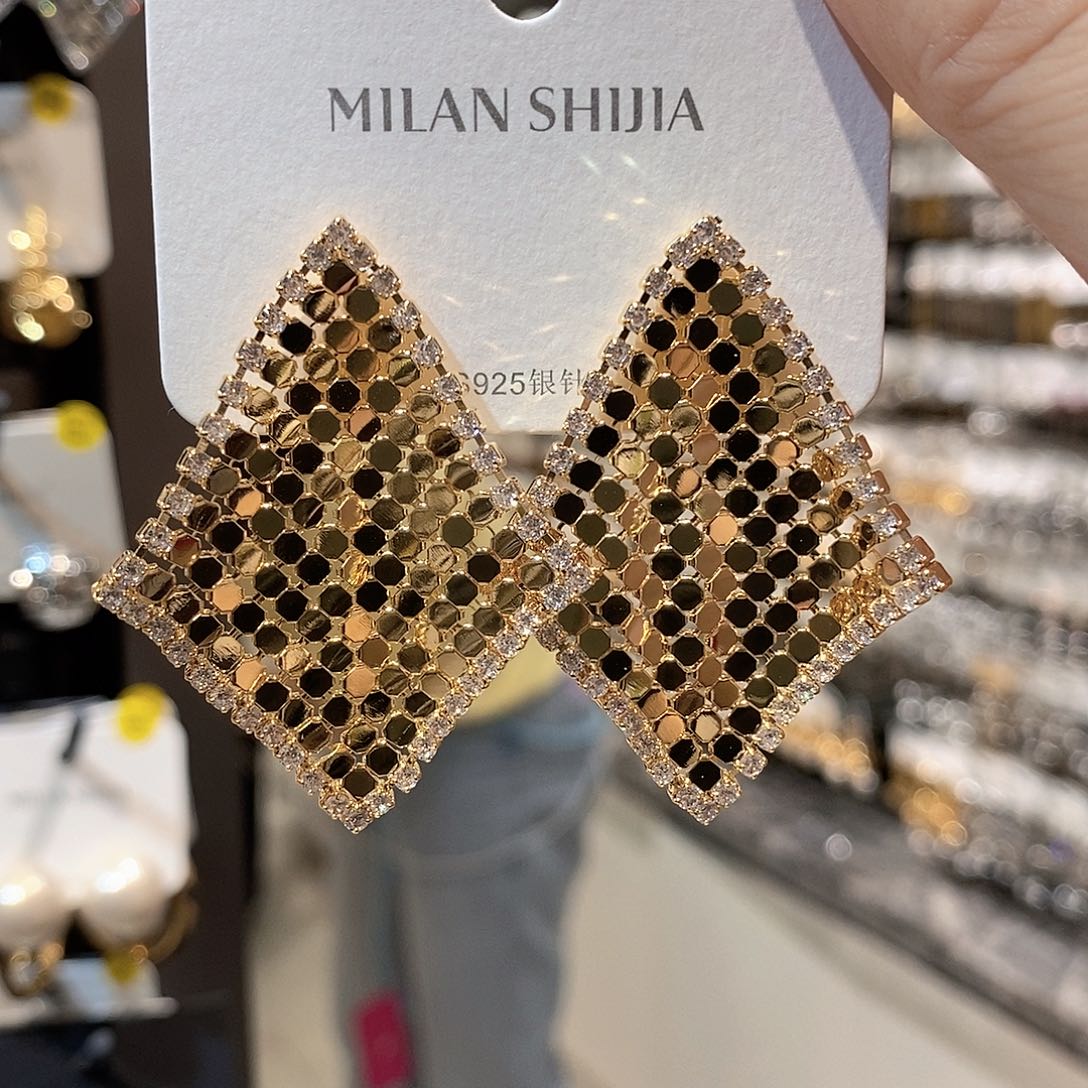 铜合金925银菱形抹布流苏