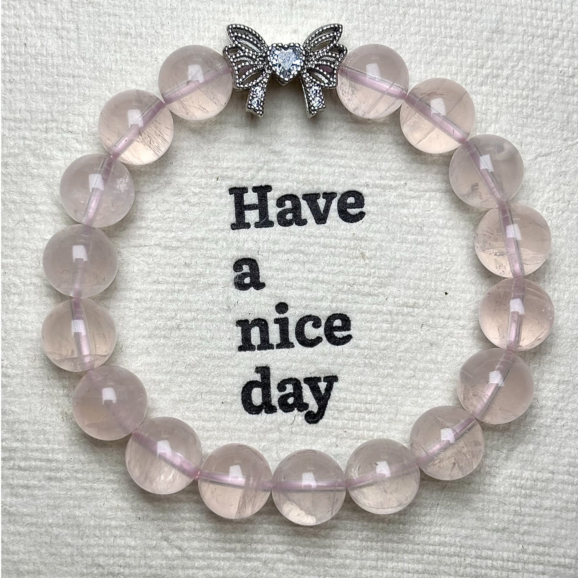 『蝶语』定制设计 天然莫桑比克粉水晶手串 爱情