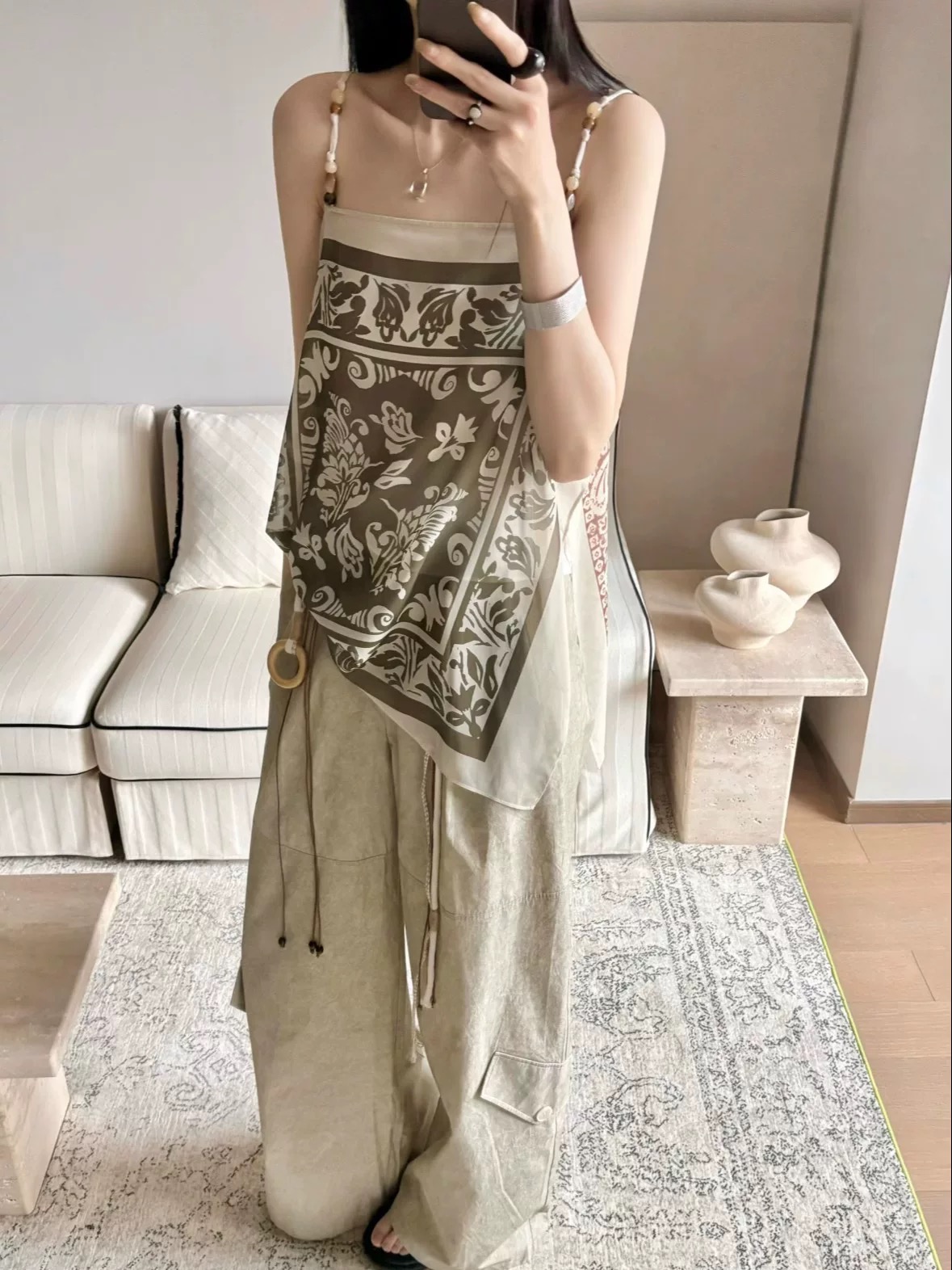 OD*TD  ootd方巾吊带度假风