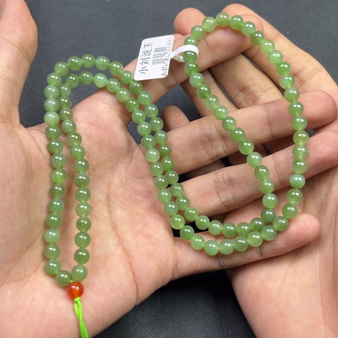 和田玉颈饰未镶嵌多样性货头链子俄罗斯碧玉链子108颗