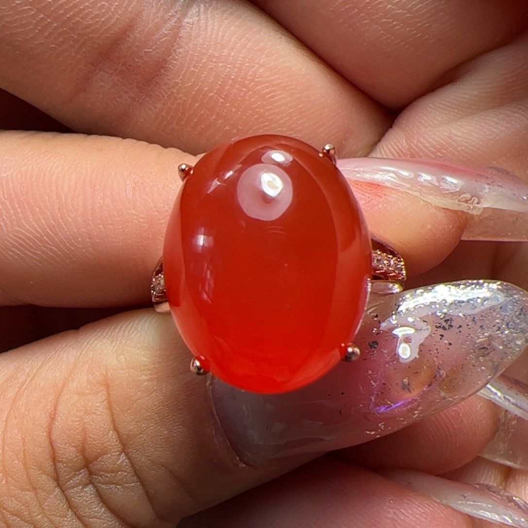 南红玛瑙戒指合金