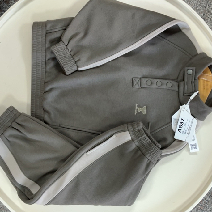 越也男女童秋冬加绒加厚运动套装新潮