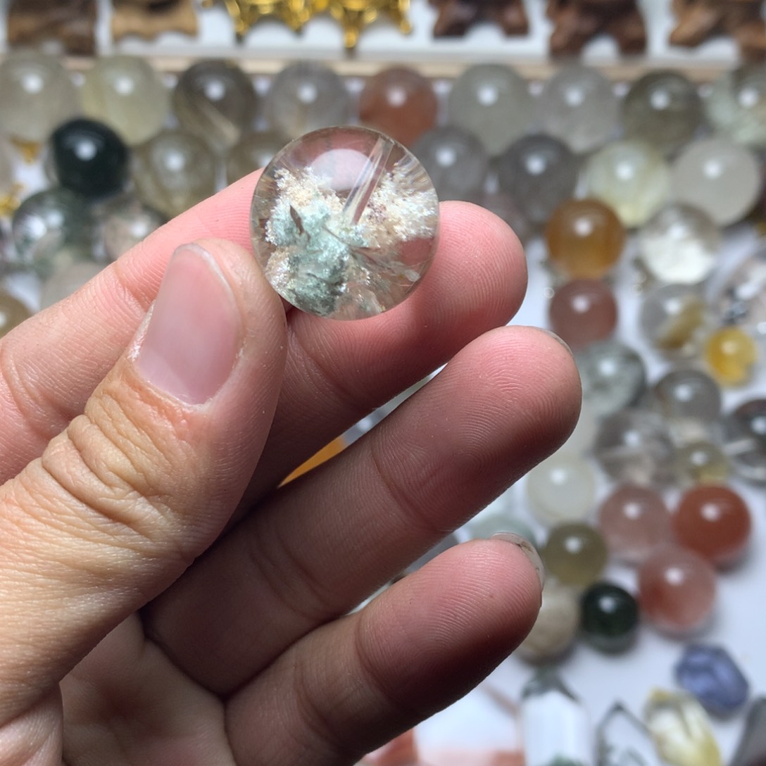 水晶珠宝半成品未镶嵌糖**骨幽灵球