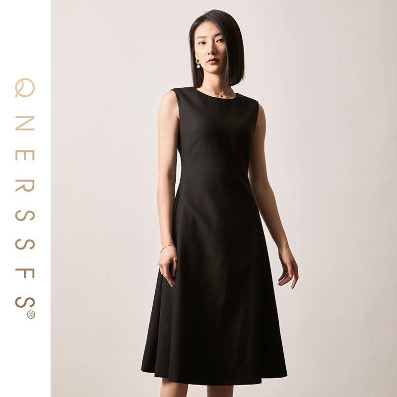 【粉丝专享】卿奈儿时装周走秀款「赫本女王」羊毛无袖连衣裙-D2009