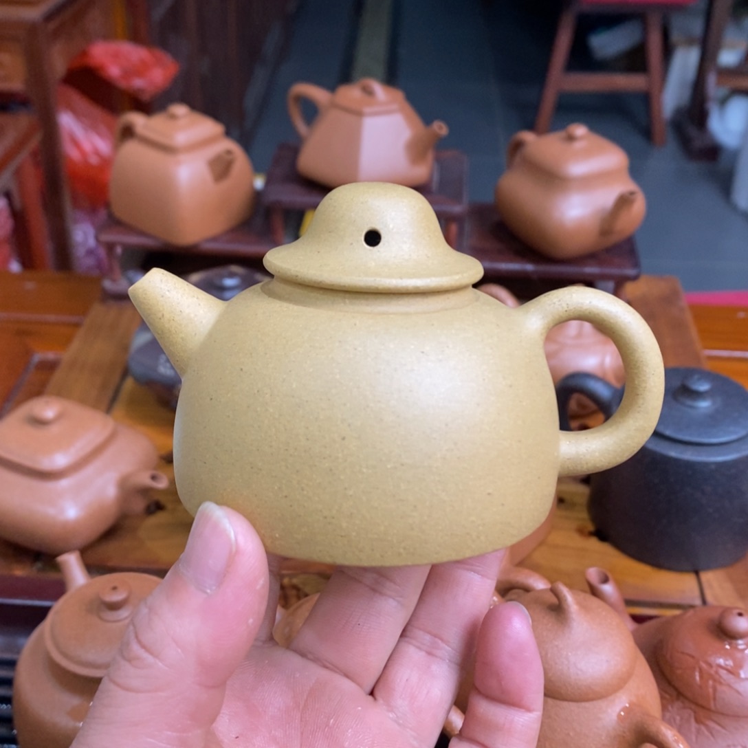 茶壶紫砂紫砂壶黄金段立冒