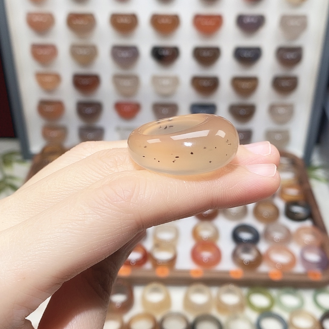 玛瑙/玉髓未镶嵌戒指港16码